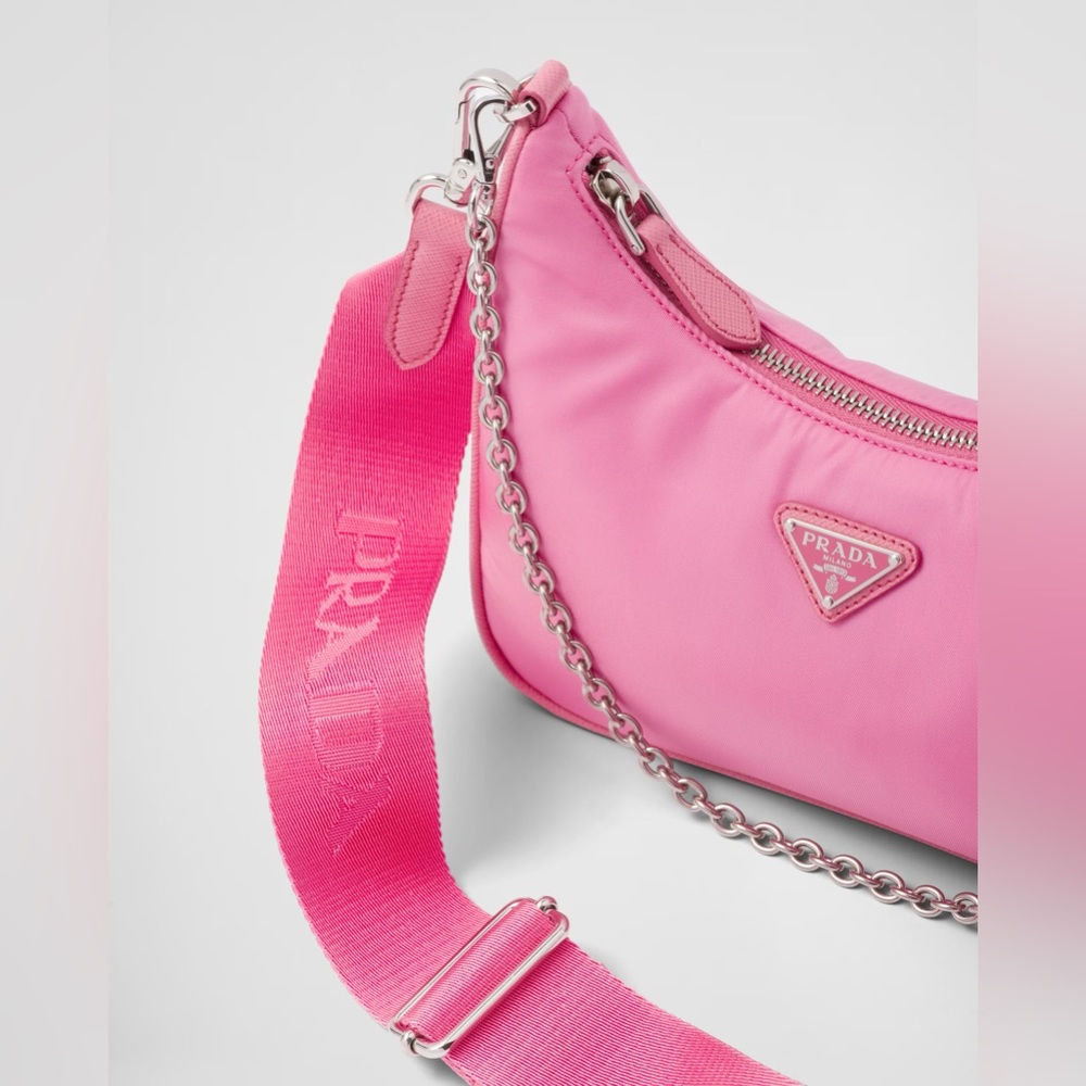 Like New! Prada Re-Edition 2005 Re-Nylon Shoulder/Crossbody Bag in Begonia Pink - Picture 13 of 16